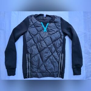 Ivivva Black & Blue Quilted Vest Athletic Design - Thumb cover - side Zip Sz: 14